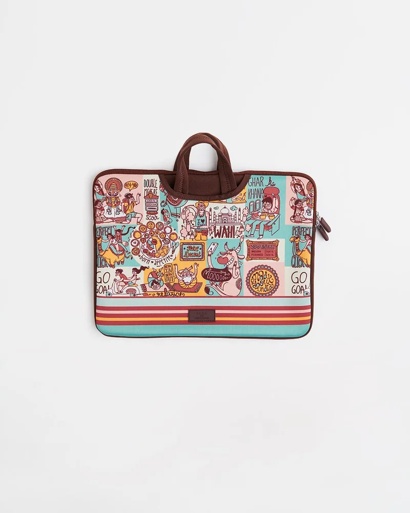 Chumbak Teal By Chumbak Indie Pop Laptop Sleeve - 13Inch